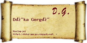 Dóka Gergő névjegykártya